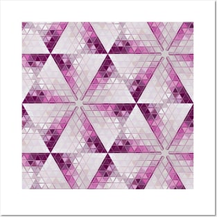 Ruby Gemstone Crystal Mosaic Tiles Posters and Art